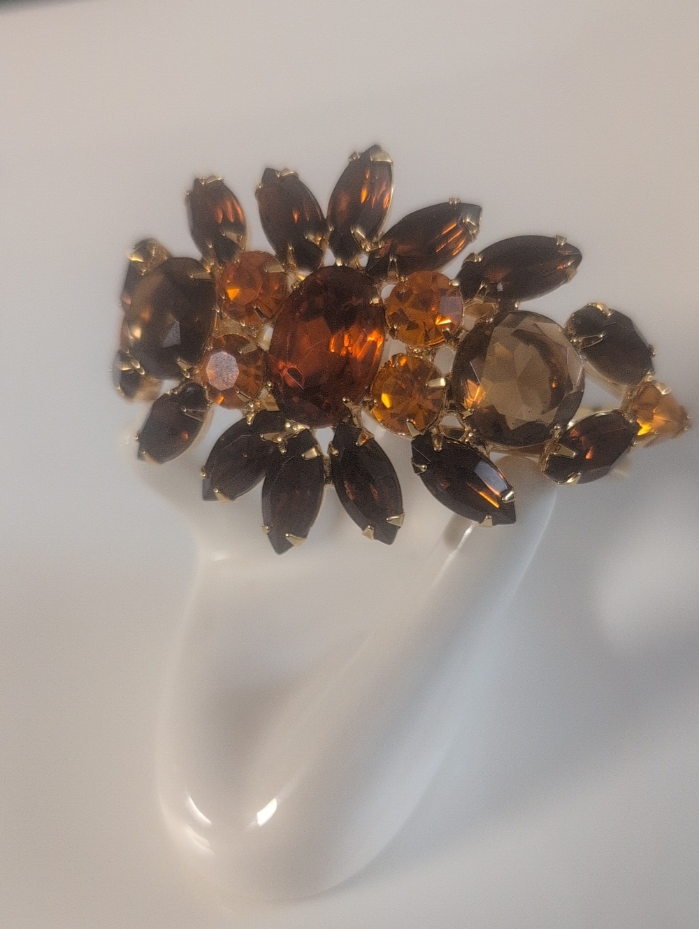 Rare Alex & Ani Crystal Amber Vintage Inspired Clamper Bracelet